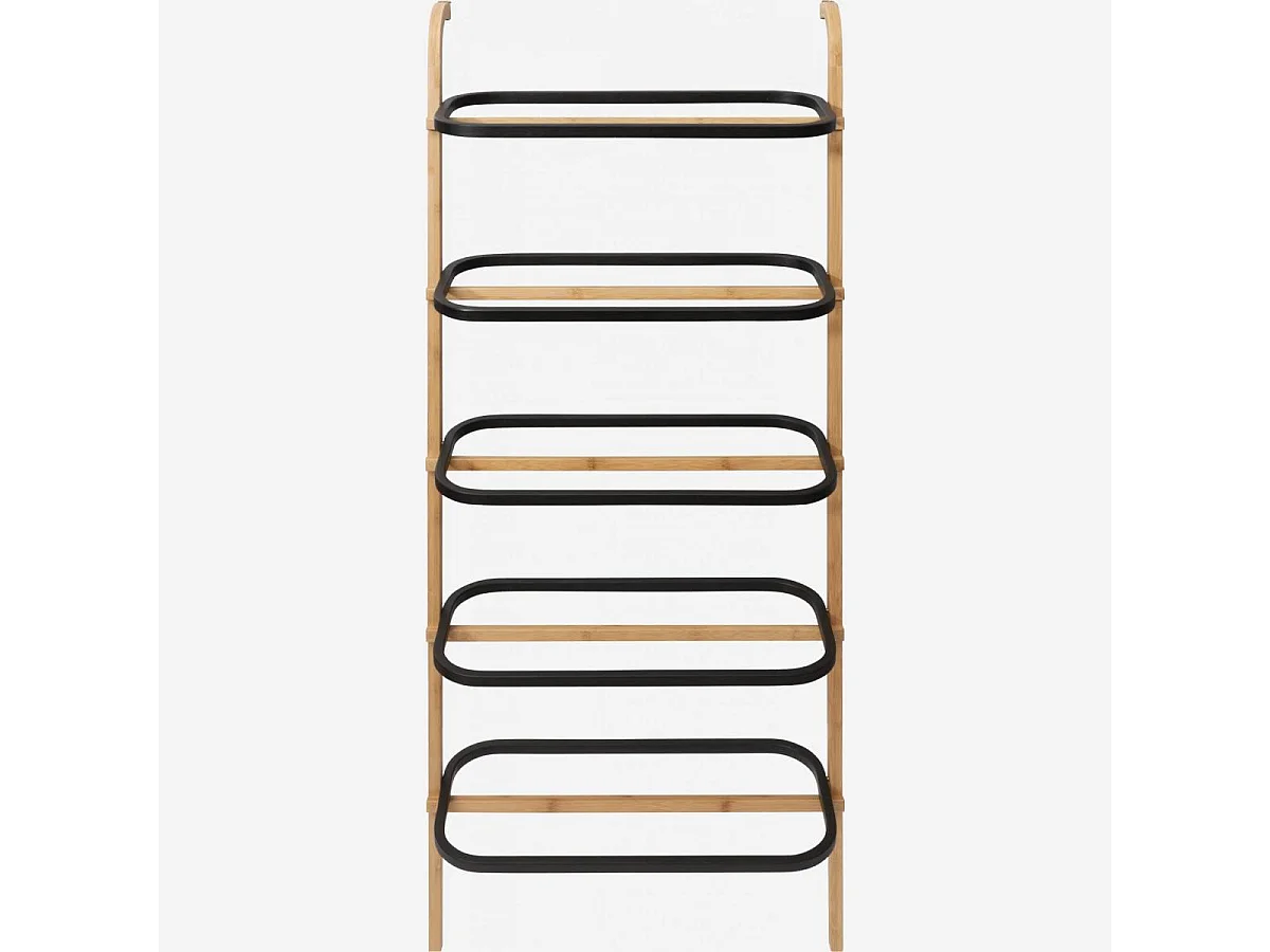 Habitat - Porte-chaussures en bambou - 113 cm - Naturel et noir - Barnabe