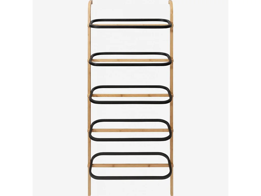 Habitat - Porte-chaussures en bambou - 113 cm - Naturel et noir - Barnabe