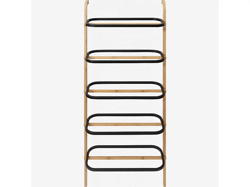 Habitat - Porte-chaussures en bambou - 113 cm - Naturel et noir - Barnabe