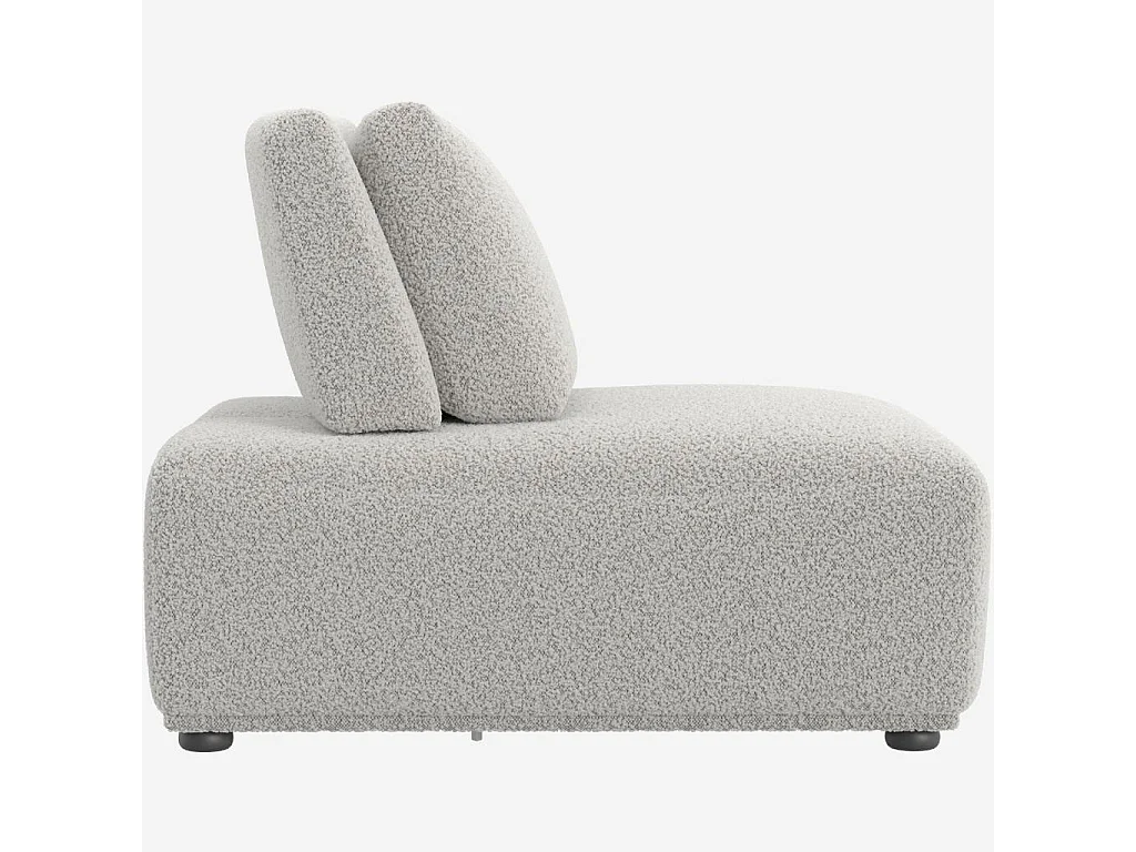 Habitat - Chauffeuse en tissu bouclette avec dossier avance-recule - Gris perle - Rudolf