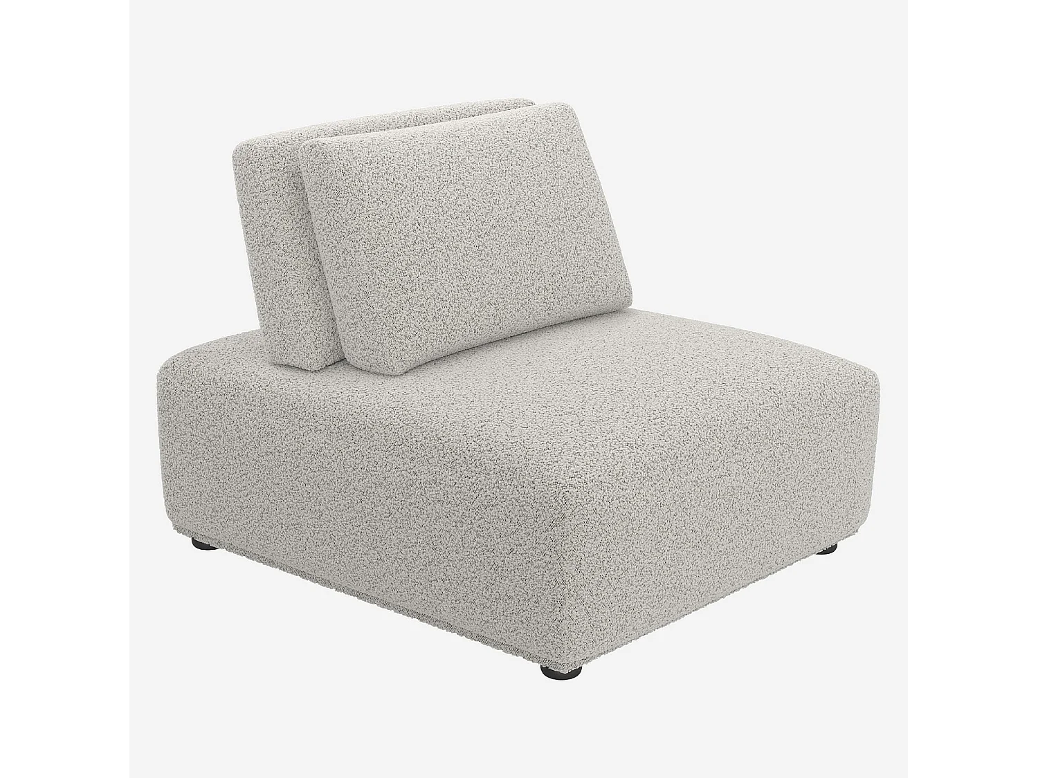 Chauffeuse en tissu bouclette avec dossier avance-recule - Gris perle
