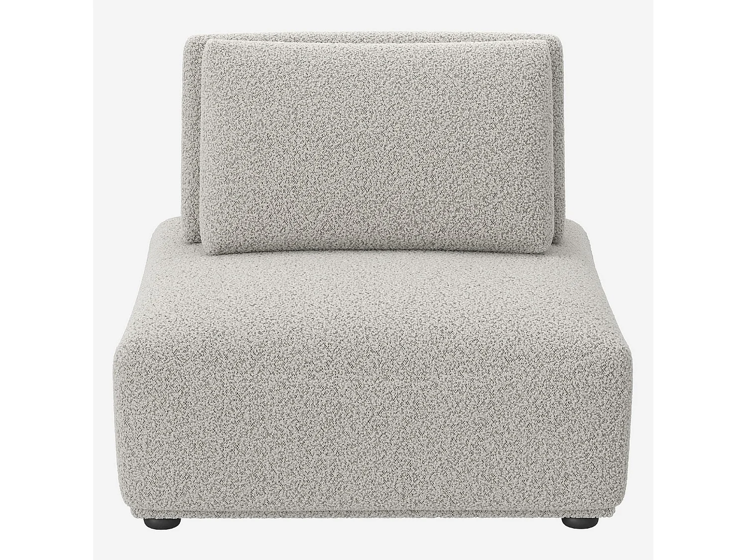 Chauffeuse en tissu bouclette avec dossier avance-recule - Gris perle