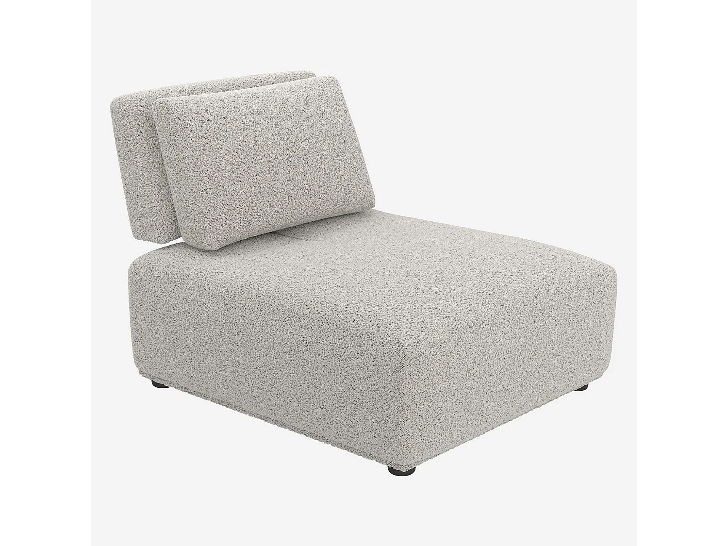 Chauffeuse en tissu bouclette avec dossier avance-recule - Gris perle