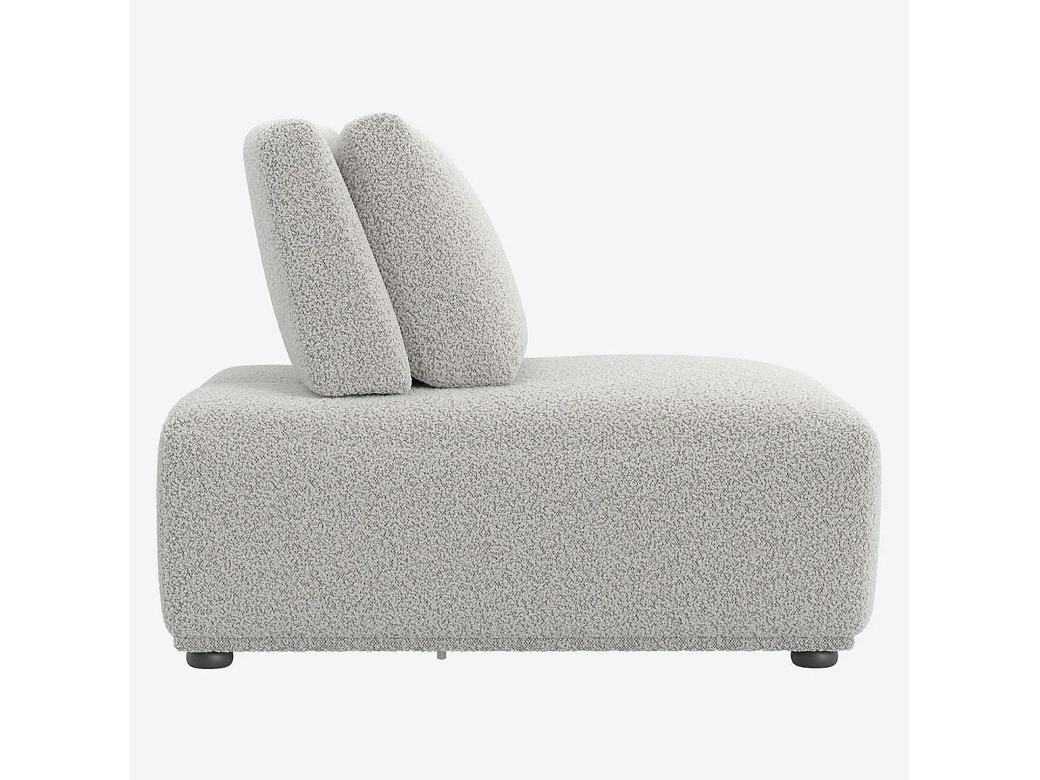 Chauffeuse en tissu bouclette avec dossier avance-recule - Gris perle