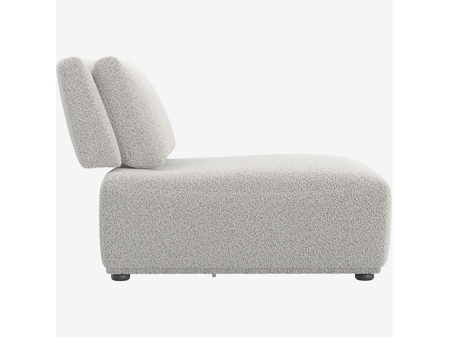 Chauffeuse en tissu bouclette avec dossier avance-recule - Gris perle