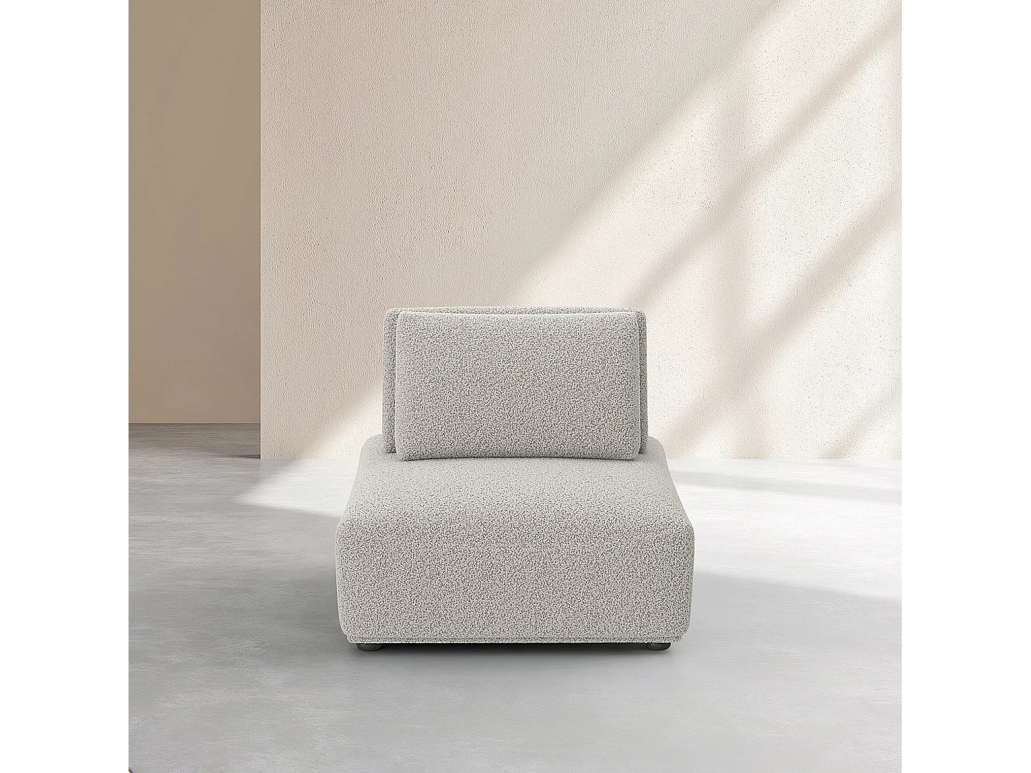 Habitat - Chauffeuse en tissu bouclette avec dossier avance-recule - Gris perle - Rudolf