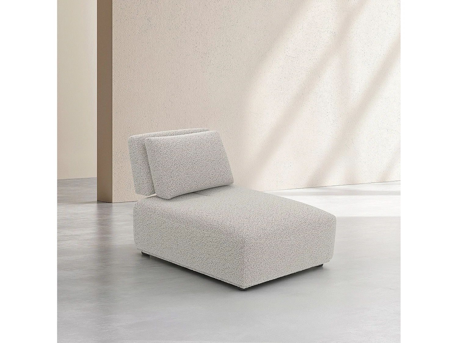 Habitat - Chauffeuse en tissu bouclette avec dossier avance-recule - Gris perle - Rudolf