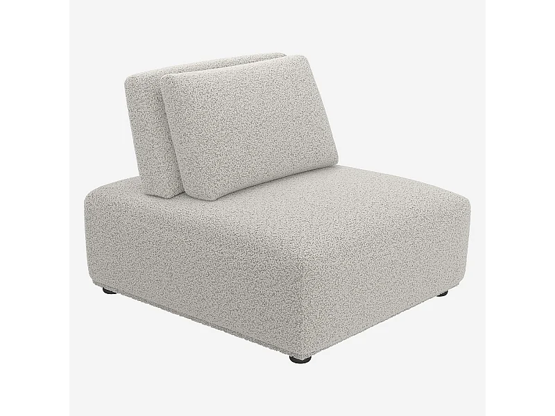 Habitat - Chauffeuse en tissu bouclette avec dossier avance-recule - Gris perle - Rudolf