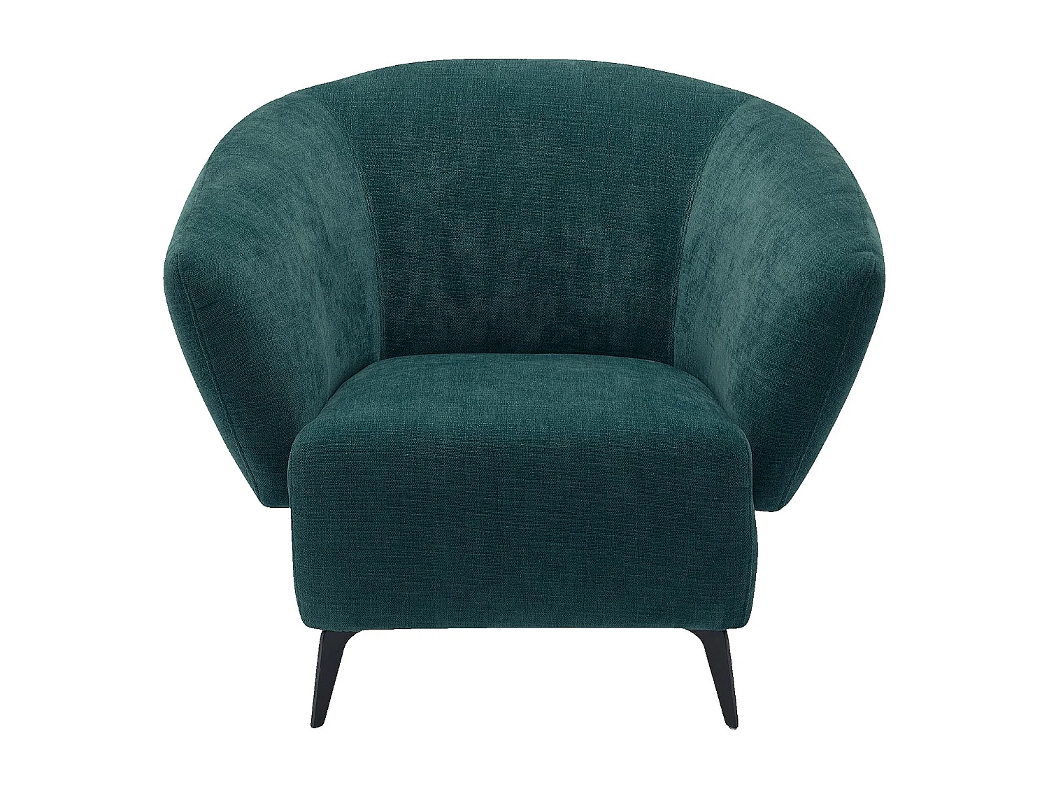 Habitat - Fauteuil en tissu et métal noir - Bleu canard - Design by Nicole Aptel - Brecio