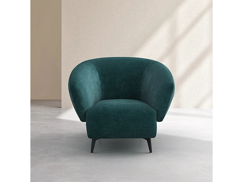 Habitat - Fauteuil en tissu - Bleu canard - Design by Nicole Aptel - Brecio