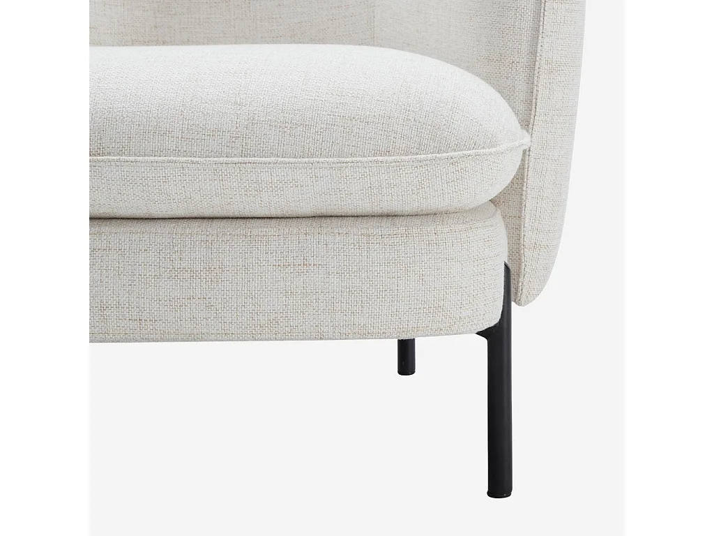 Habitat - Fauteuil en tissu et métal - Ivoire et noir - Jusan