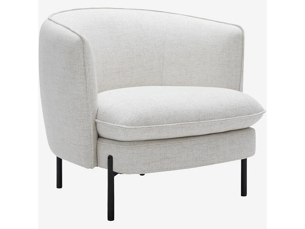 Habitat - Fauteuil en tissu et métal - Ivoire et noir - Jusan