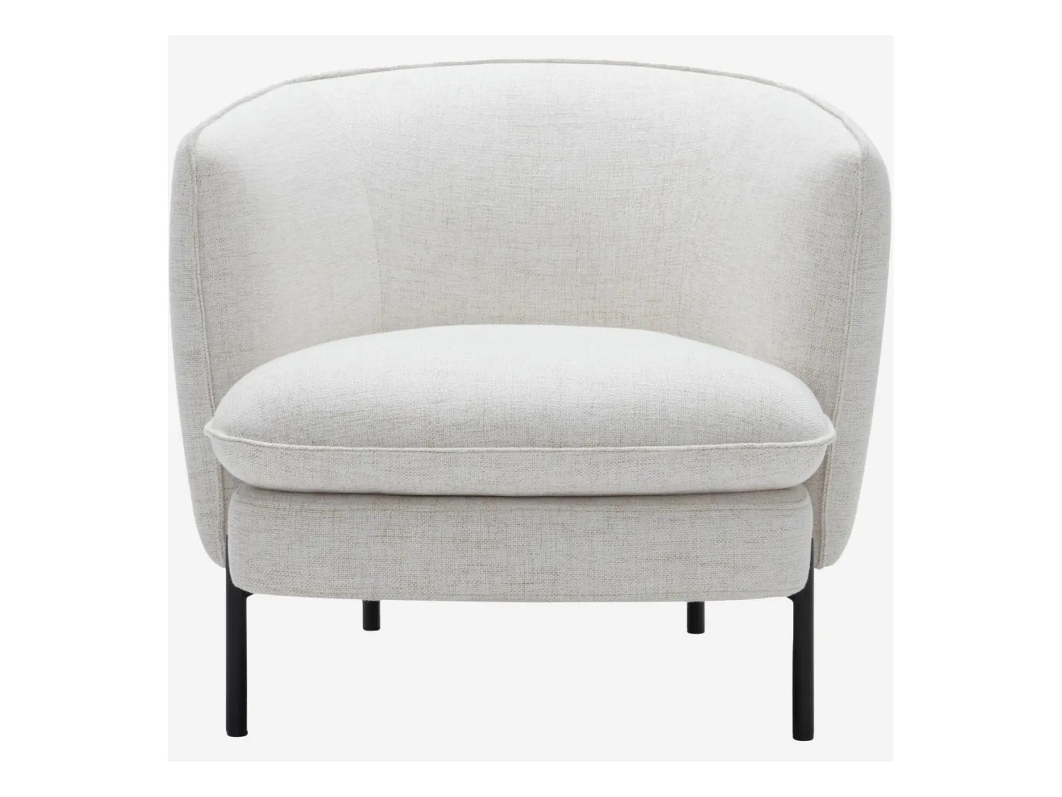 Habitat - Fauteuil en tissu et métal - Ivoire et noir - Jusan