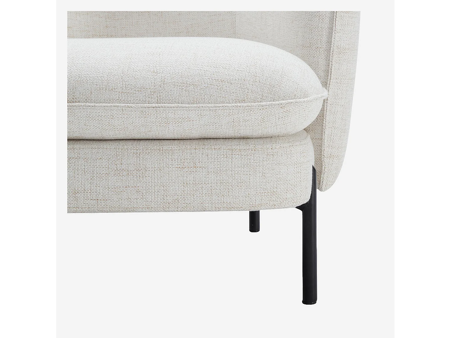 Habitat - Fauteuil en tissu et métal noir - Ivoire - Jusan