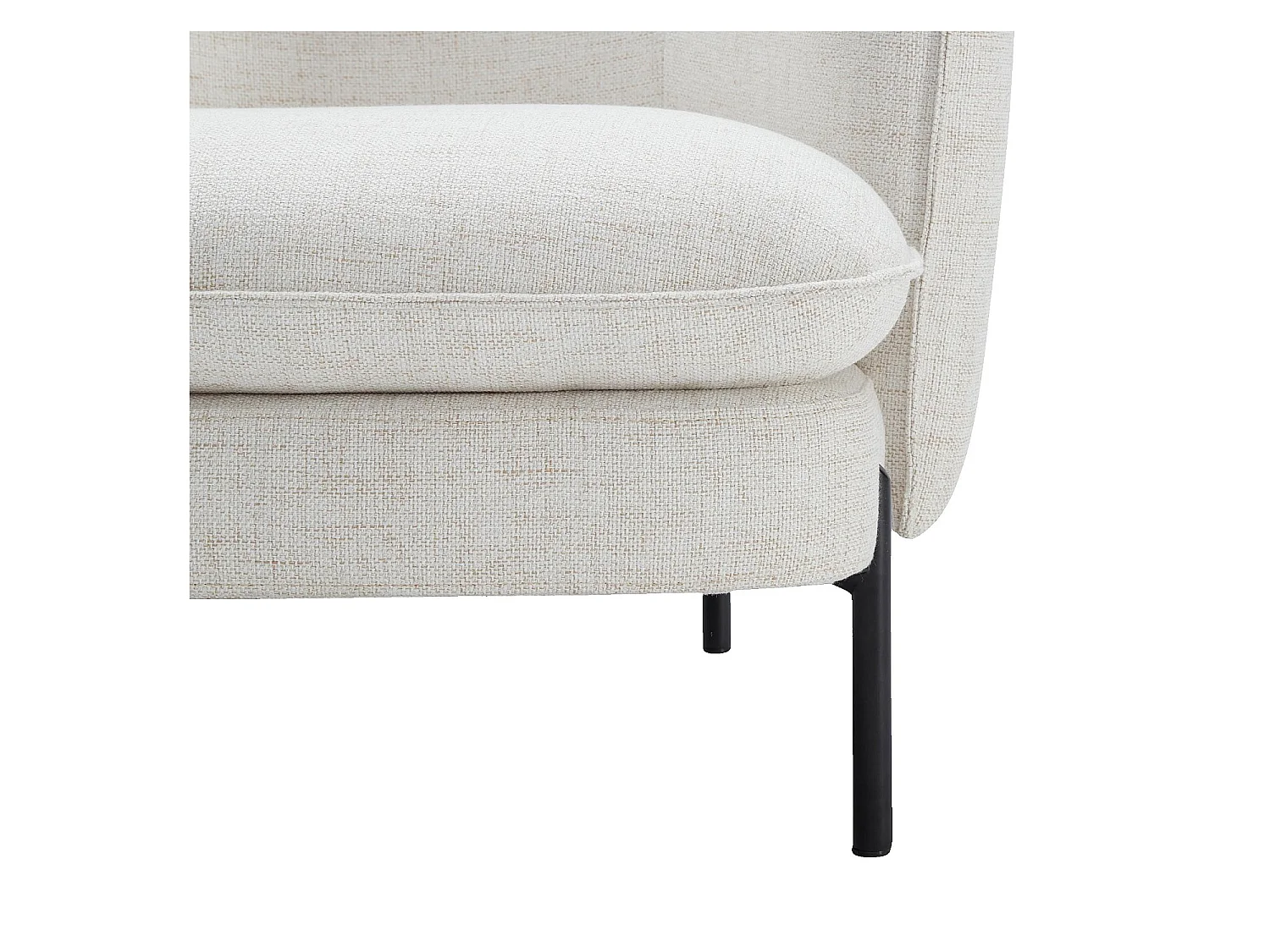 Habitat - Fauteuil en tissu et métal noir - Ivoire - Jusan
