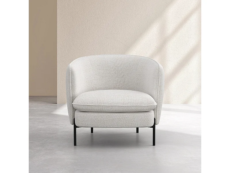 Habitat - Fauteuil en tissu et métal - Ivoire et noir - Jusan