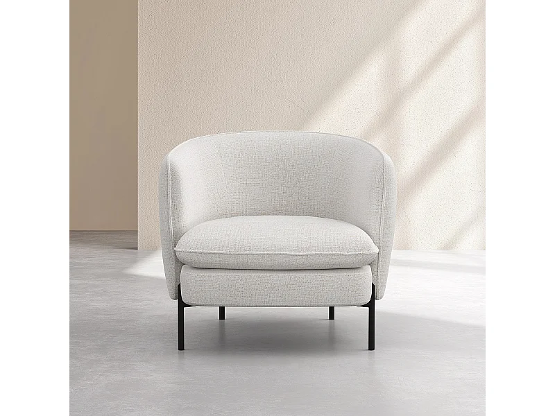 Habitat - Fauteuil en tissu et métal - Ivoire et noir - Jusan