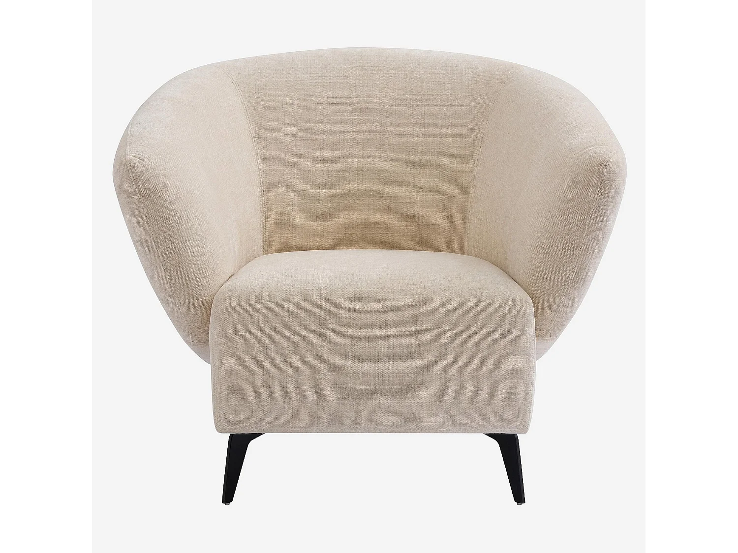 Fauteuil en tissu et métal noir - Crème - Design by Nicole Aptel