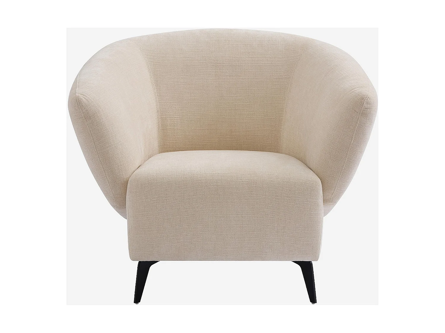 Habitat - Fauteuil en tissu et métal noir - Crème - Design by Nicole Aptel - Brecio