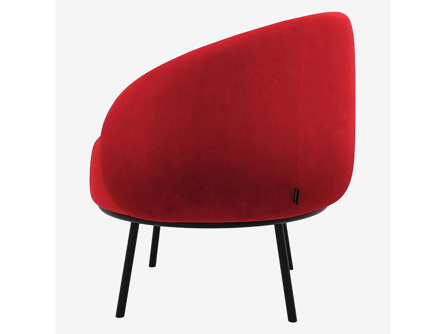 Habitat - Fauteuil en velours et métal - Rouge framboise et noir - Design by Adrien Carvès - Cajou