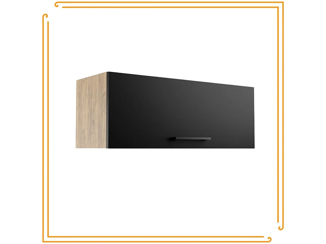 Szafka Łazienkowa Wisząca 80 cm Pozioma Pawlacz Półka Dąb Craft Czarna