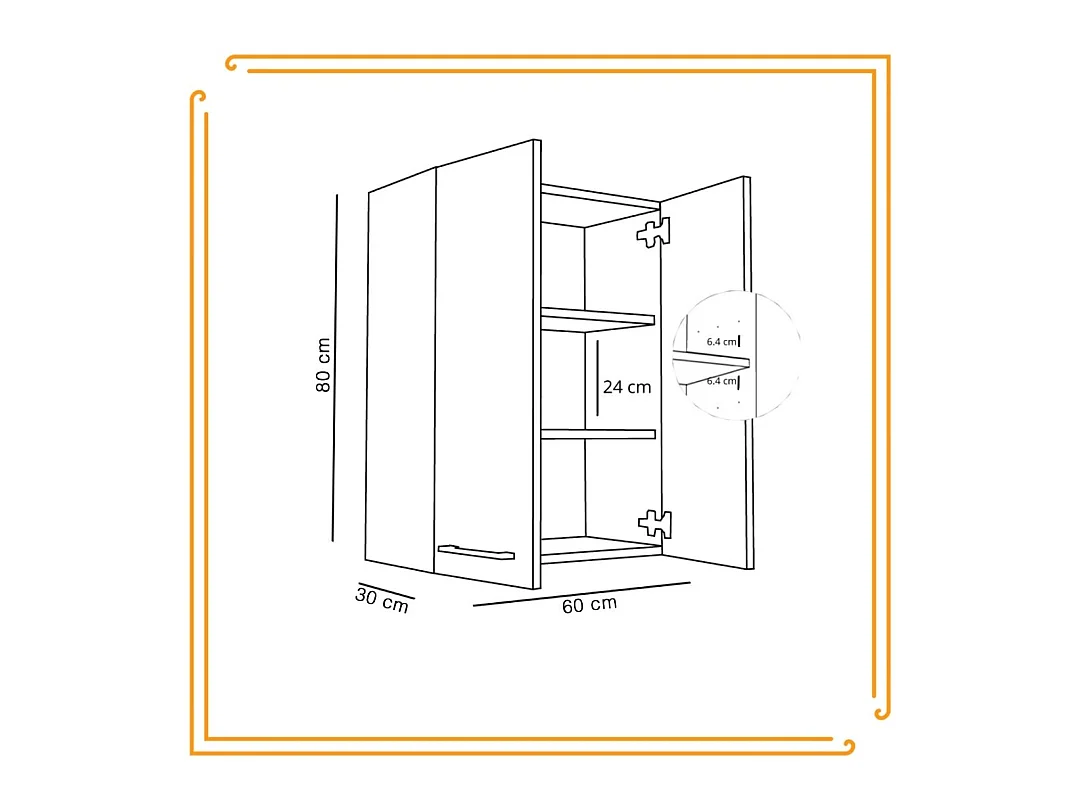 Hangend badkamerkastje van 60 cm boven de wastafel met planken voor wasmachine, wit chroom