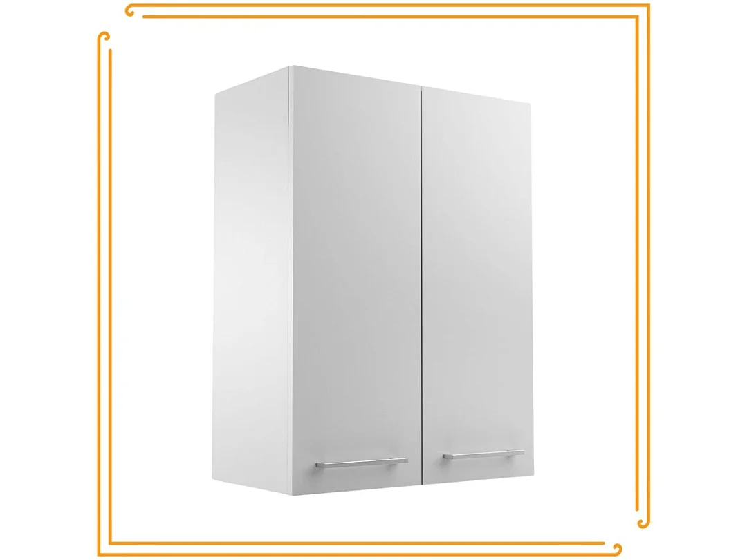 Mobile Bagno Sospeso 60 cm Sopra il Lavabo con Ripiani Bianco Cromato