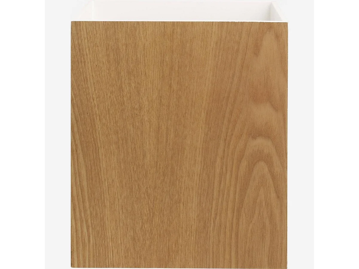 Habitat - Poubelle de bureau en bois avec intérieur laqué blanc - Array