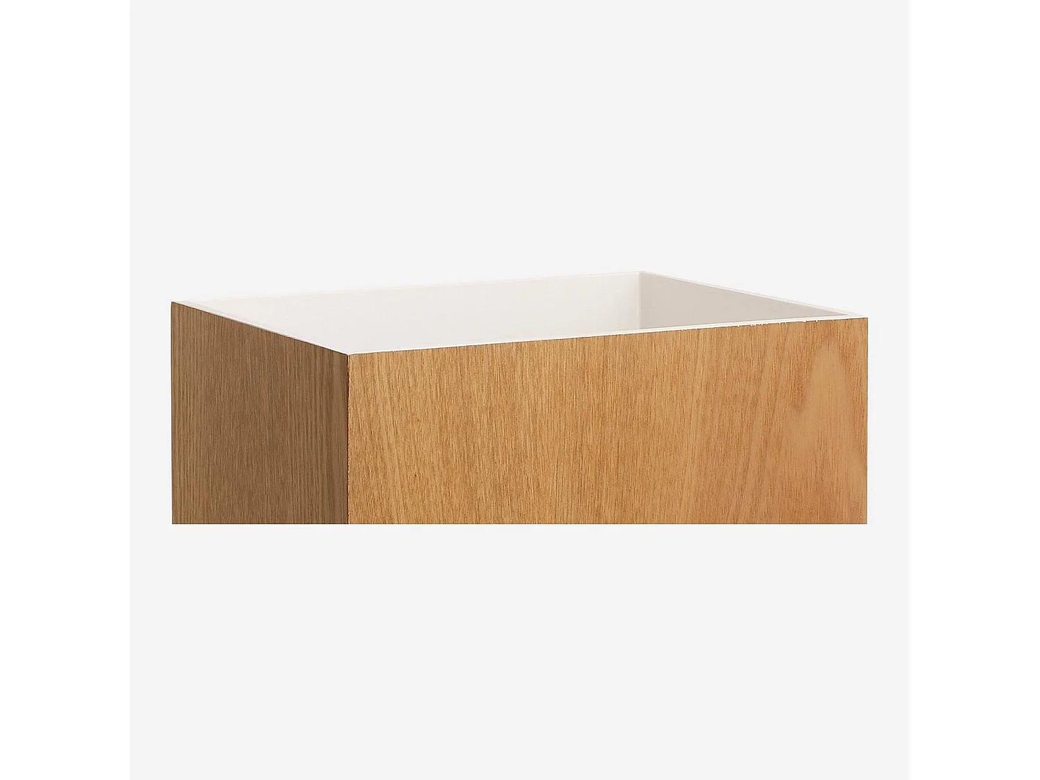 Habitat - Poubelle de bureau en bois avec intérieur laqué blanc - Array
