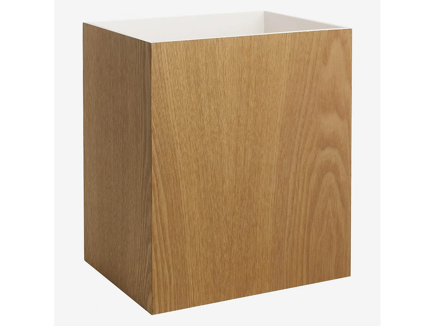 Habitat - Poubelle de bureau en bois avec intérieur laqué blanc - Array