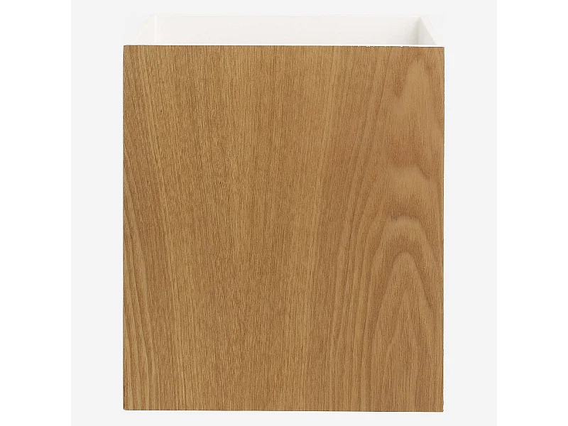 Habitat - Poubelle de bureau en bois avec intérieur laqué blanc - Array