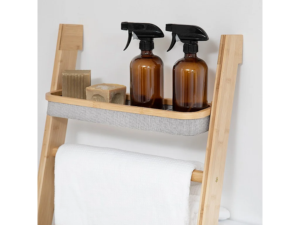 Habitat - Etagère de salle de bain avec rangements en bambou - Gris chiné - Barnabe