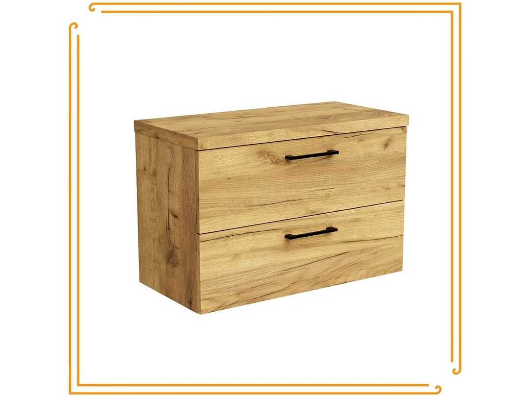 Mobile bagno sospeso 80 cm sotto il lavabo in legno di quercia Craft