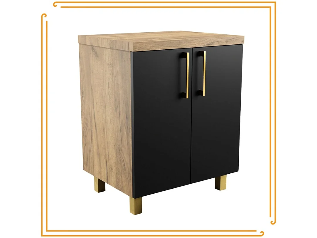 Armoire de salle de bain debout 60 cm pour lavabo sur plan de travail, commode blanche