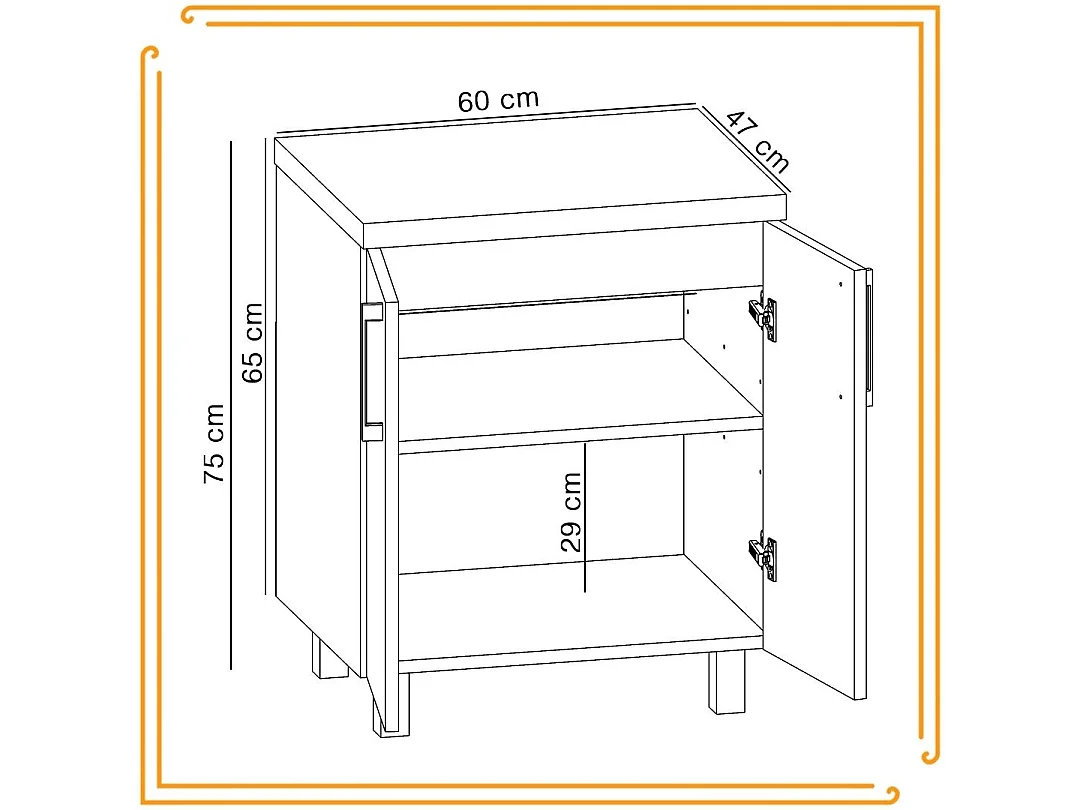 Armoire de Salle de Bain sur Pied 60 cm pour Lavabo sur Plan en Chêne Craft Noir