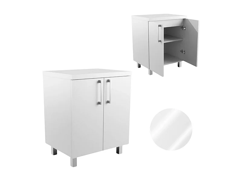 Badkamerkast staand 60 cm voor opzetwastafel wit commode