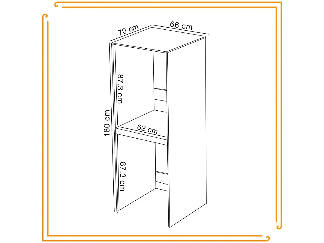 Armario de baño sobre lavadora y secadora, columna de estantería para electrodomésticos en color blanco.