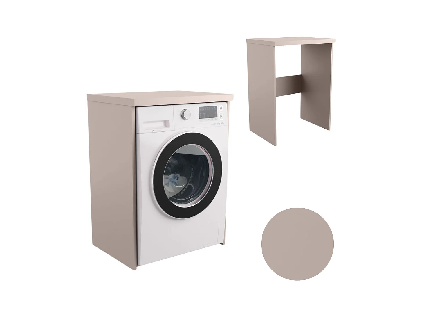 Armoire de salle de bain pour machine à laver et sèche-linge, colonne de rangement pour électroménager en cachemire.