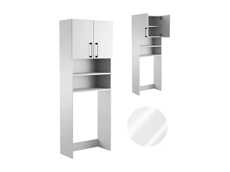 Szafka Łazienkowa Nad Pralkę Suszarkę Słupek Regał Zabudowa AGD Biała