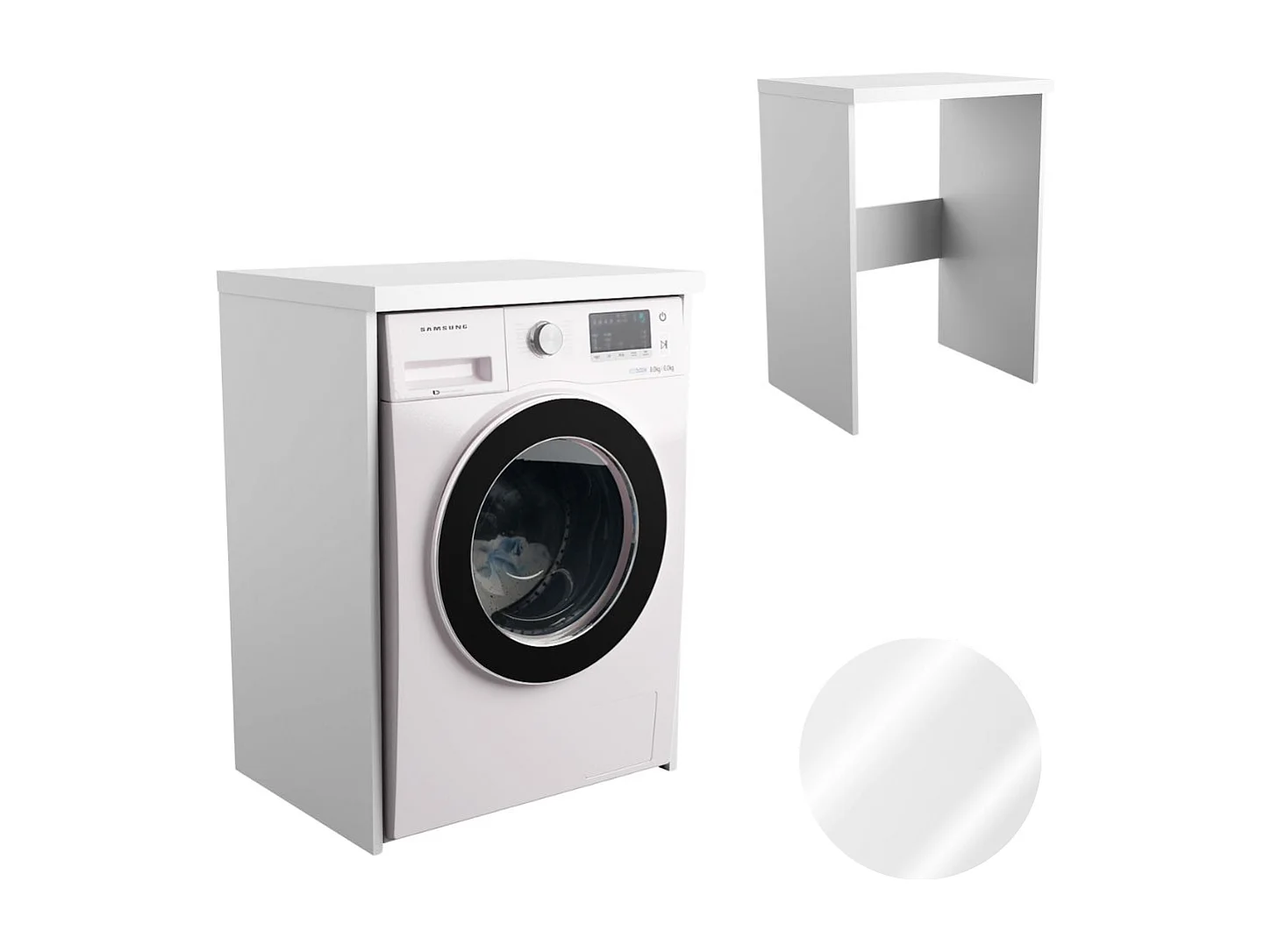 Szafka Łazienkowa Nad Pralkę Suszarkę Słupek Regał Zabudowa AGD Biała