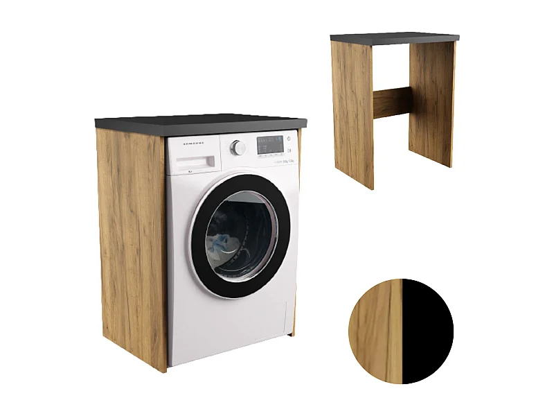 Schrank für Badezimmer über Waschmaschine Trockner Säule Regal Einbau Eiche Craft