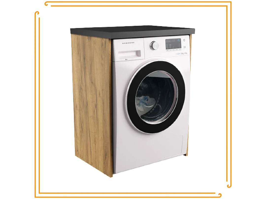 Armoire Salle de Bain au-dessus de la Machine à Laver Sèche-Linge Colonne Étagère Intégrée Appareils Électroménagers Chêne Craft