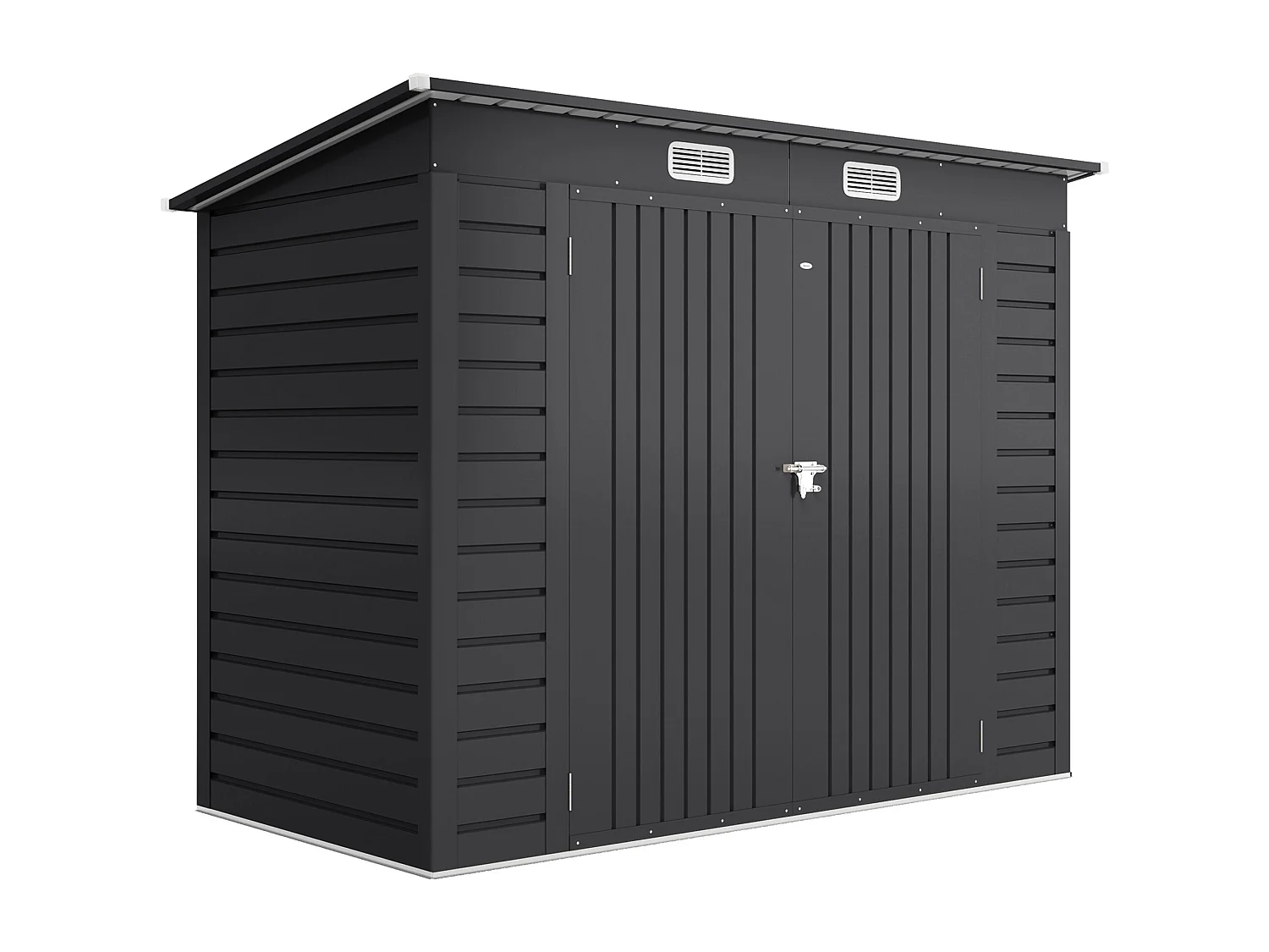 Abri de jardin 3 m² tôle d'acier 2 portes verrouillables 2 évents toit incliné