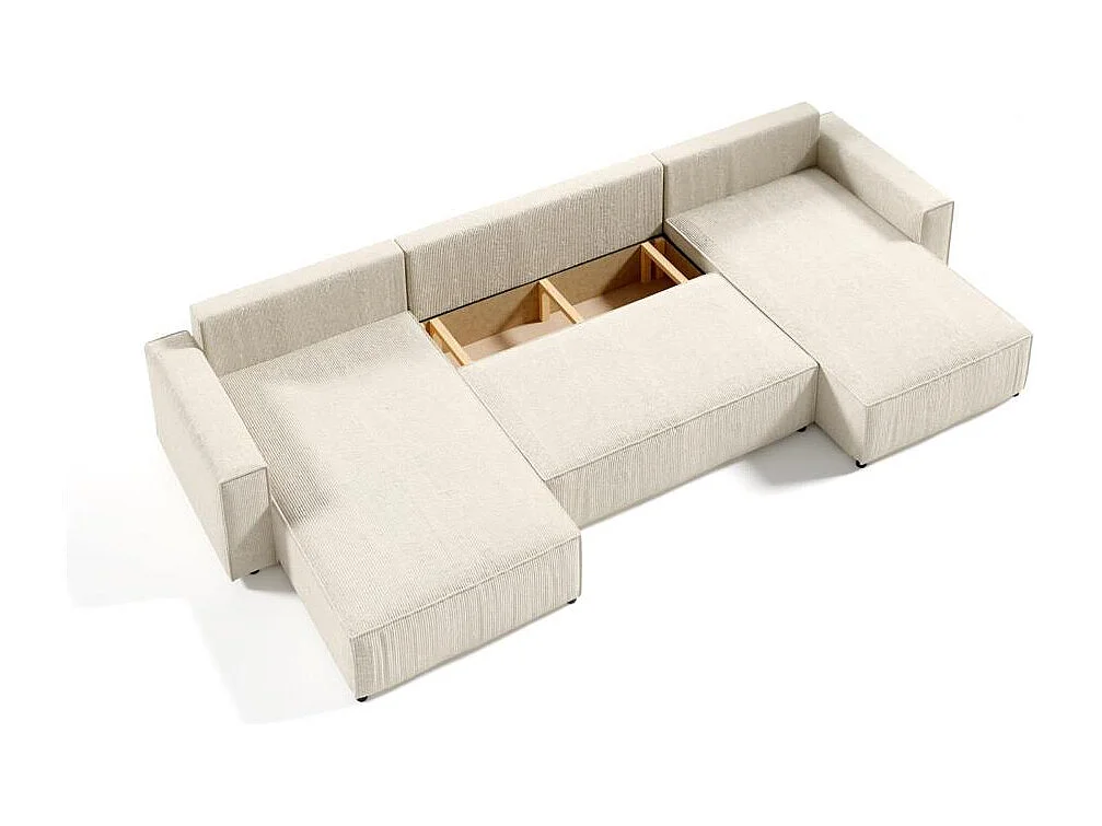 CANAPE Parys U avec fonction sommeil gris clair