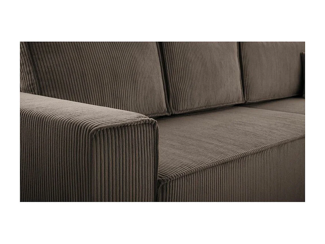 CANAPE Parys U avec fonction sommeil marron