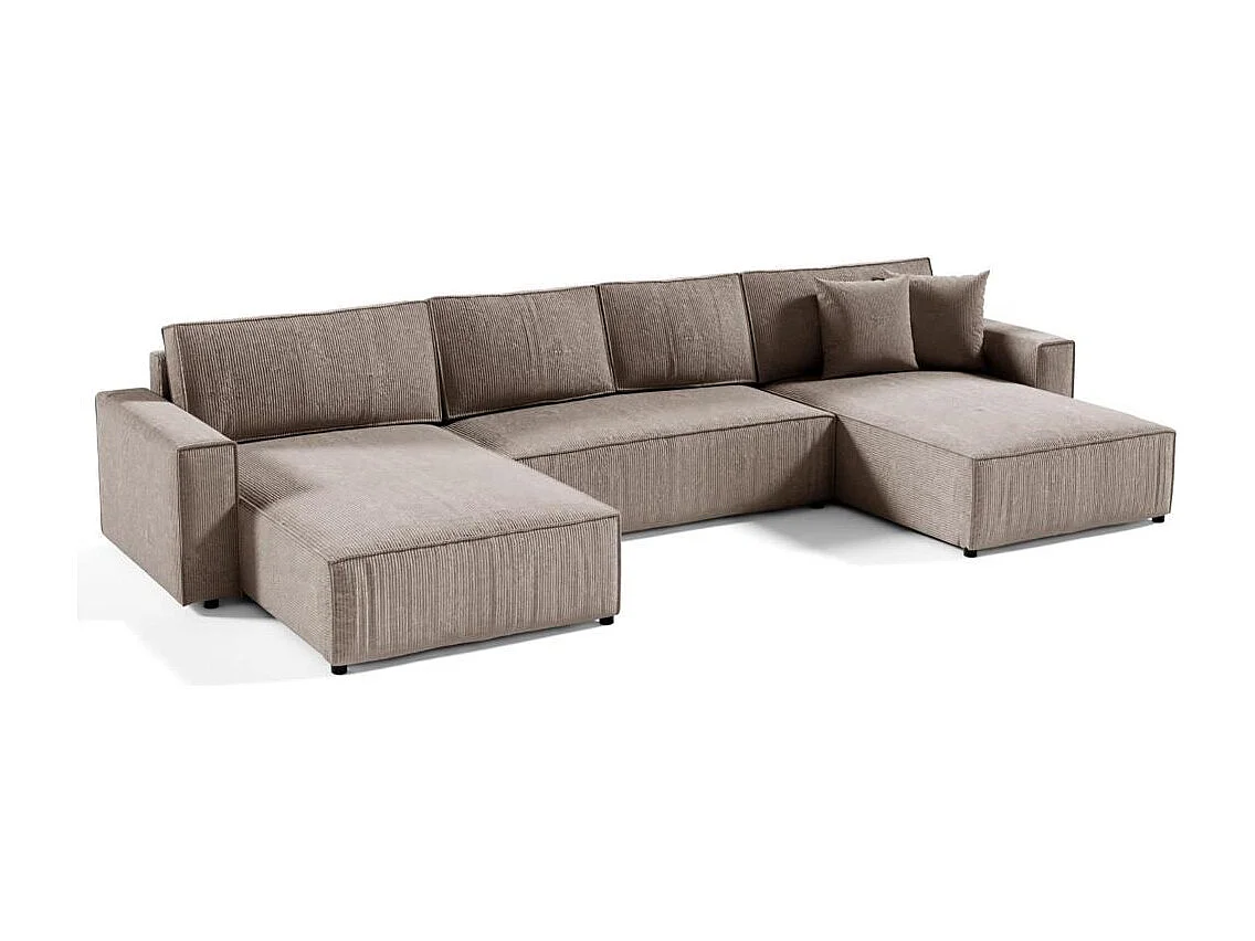 CANAPE Parys U avec fonction sommeil beige