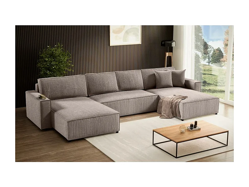 WOHNLANDSCHAFT Parys U mit Schlaffunktion beige