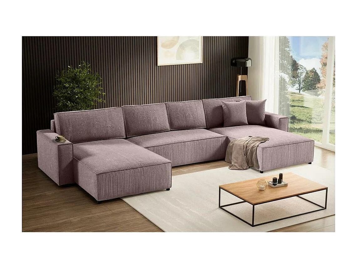 WOHNLANDSCHAFT Parys U mit Schlaffunktion rosa