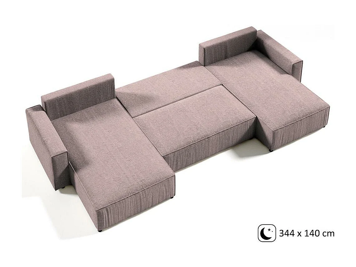 WOHNLANDSCHAFT Parys U mit Schlaffunktion rosa