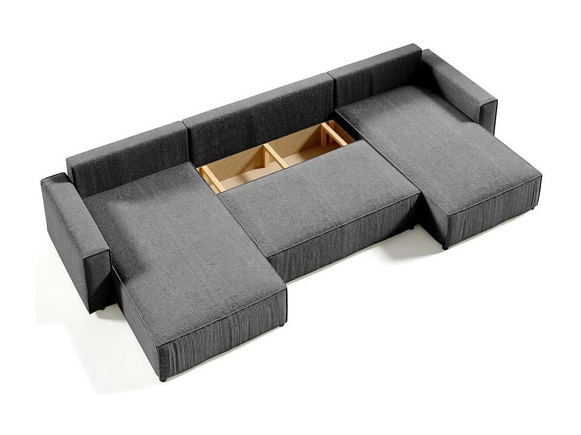 WOONLANDSCHAP Parys U met slaapfunctie donkergrijs